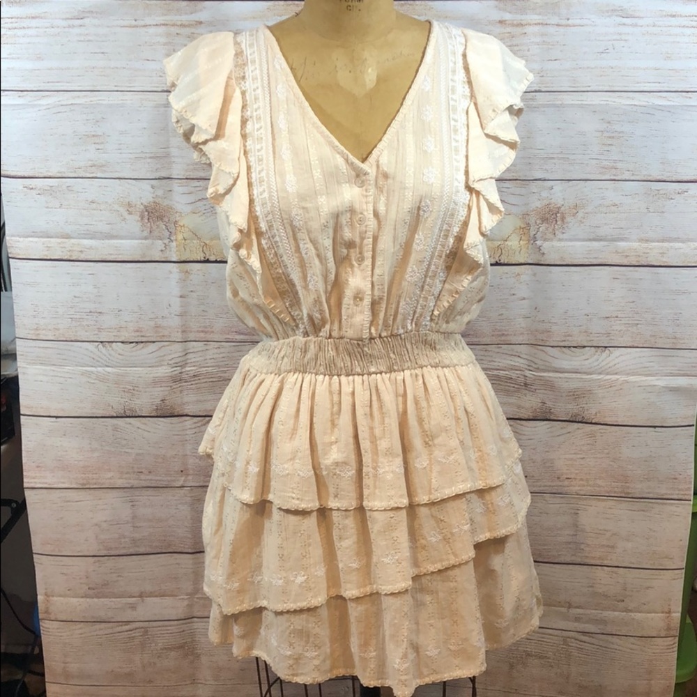 Love Sam Anthropologie Anthro Blush Ruffle Dress